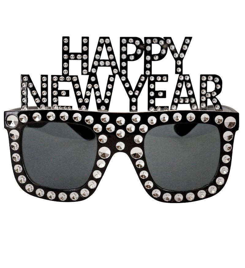 Sonnenbrille schwarz Happy New Year