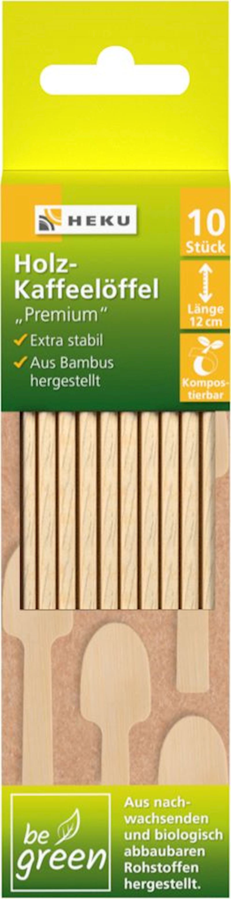 Holz Kaffeelöffel be green 10 Stk. 12 cm Bambus Premium