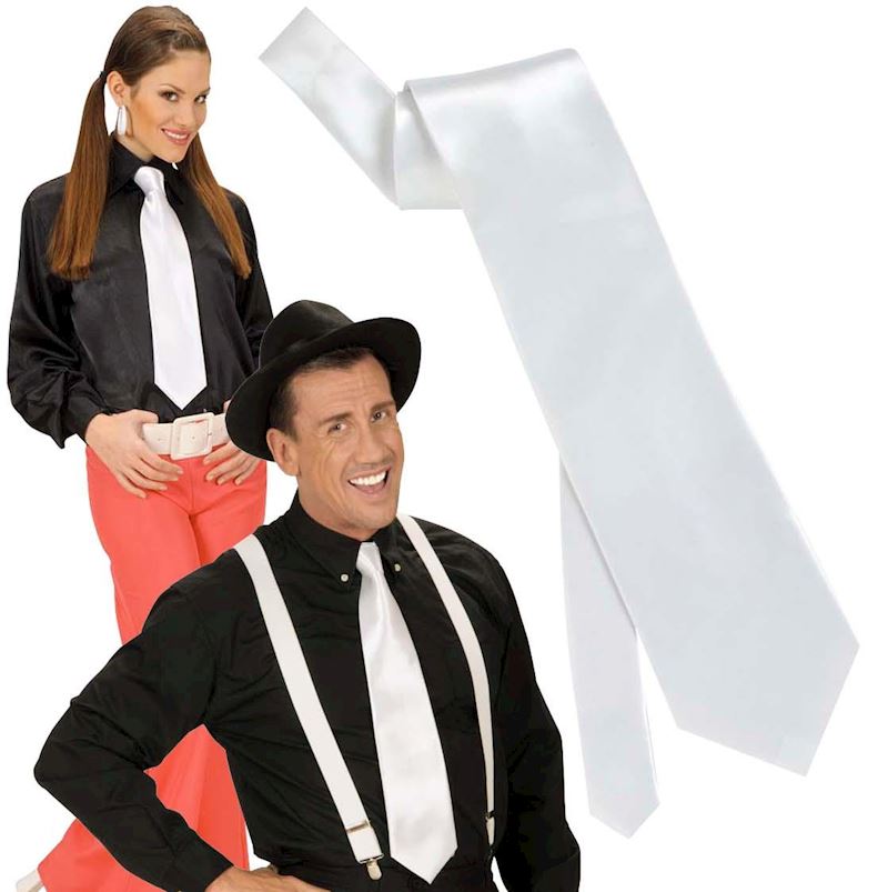 Krawatte Satin weiss 