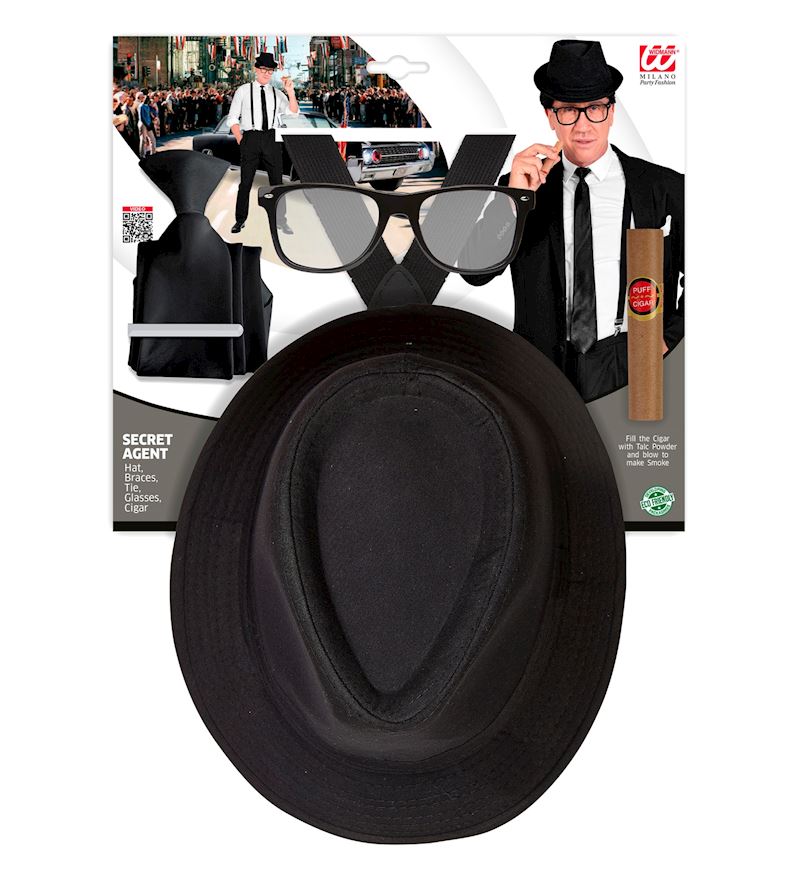 König des Blues Hut, Krawatte, Hosenträger, Brille, Zigarre