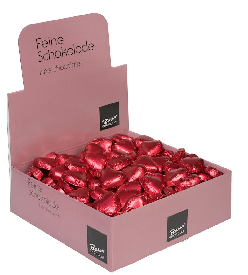 Schokolade Herzchen klein rot 5 g
