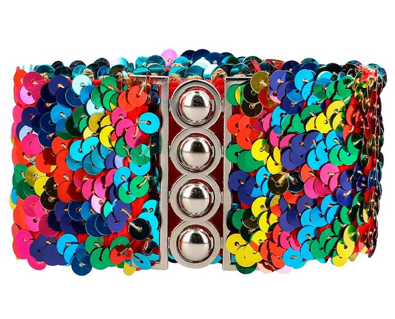 Gurt Pailletten regenbogen 60x110 cm Stretch one size