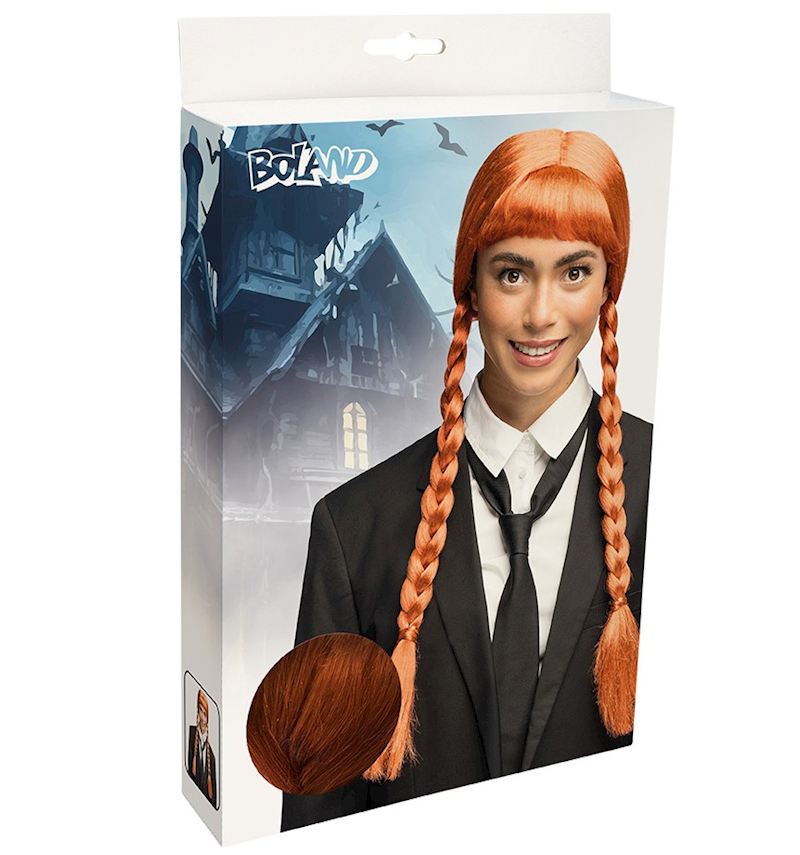 Perücke avec tresses orange lungues