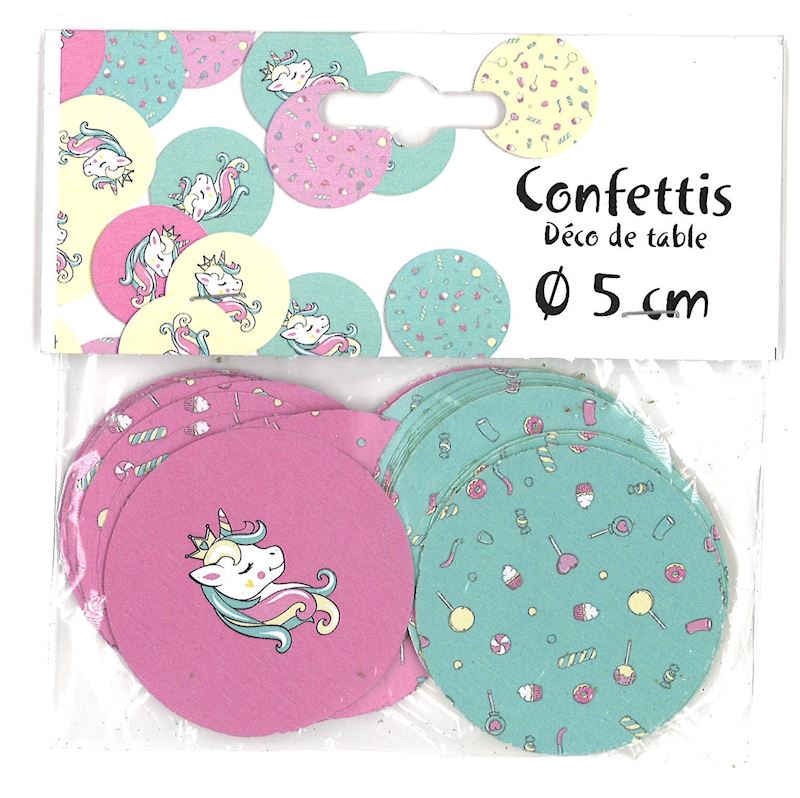 Tischdeko Konfetti Einhorn 50 Stk. im Beutel Papier
