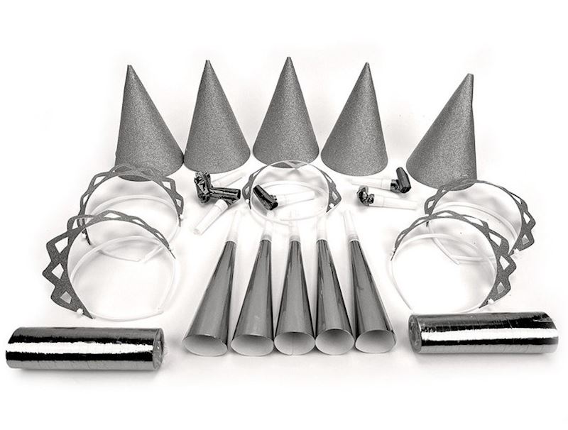 Party Acccessoires Glitter Mix silber, für 10 Personen