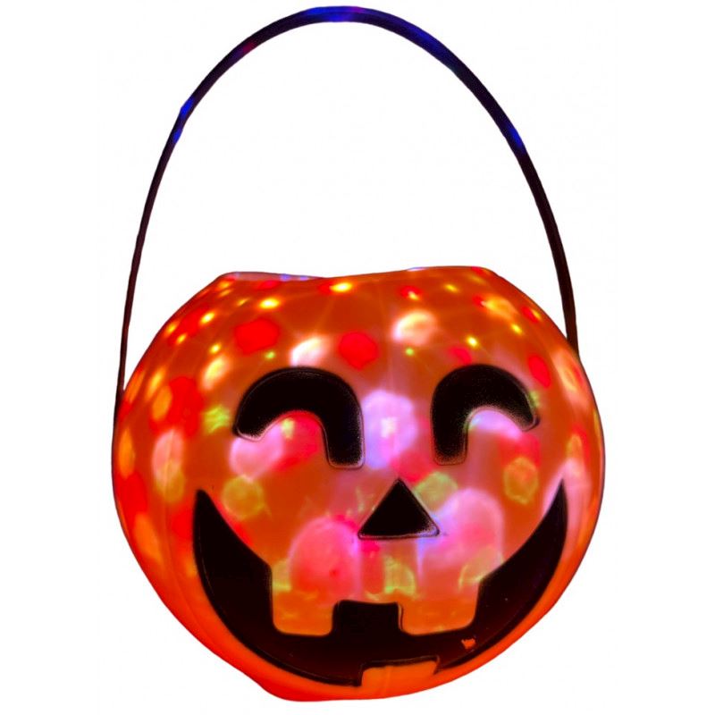 Halloween Kürbiseimer 16cm DM mit LED & Sound
