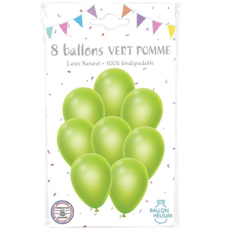 Ballons vert pomme 30 cm Sachet à 8 pcs