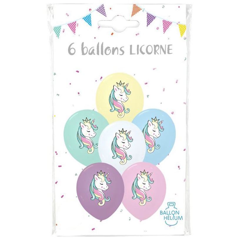 Ballons en gomme Pastell, Licorne