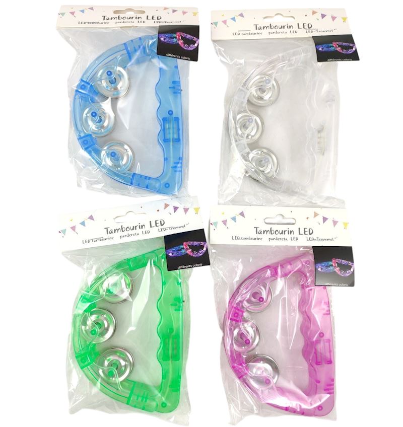 Tambourin LED 4 couleurs avec piles