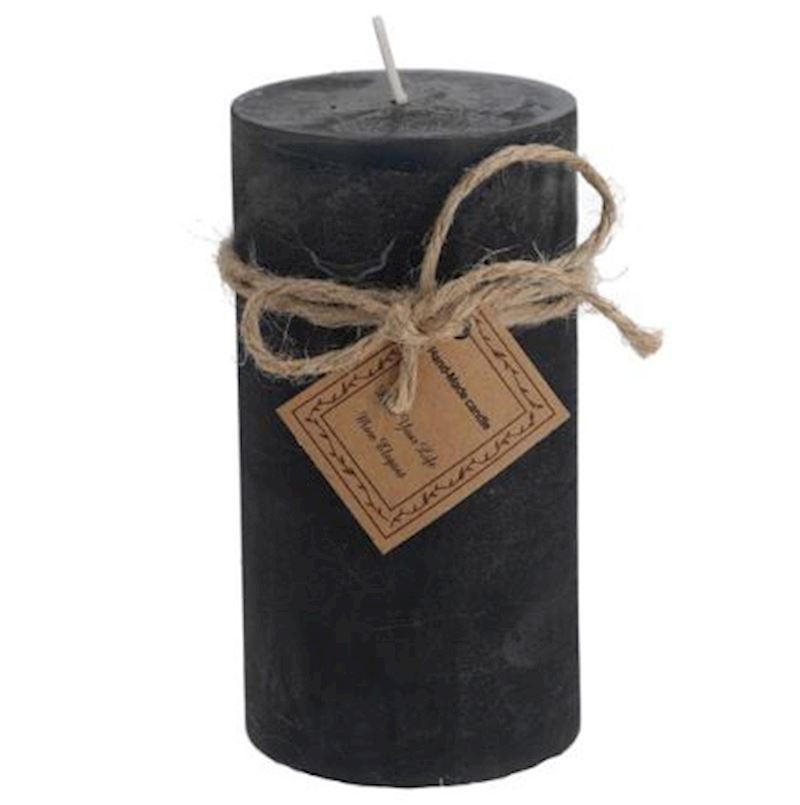 Stumpenkerze schwarz 7x13 cm 