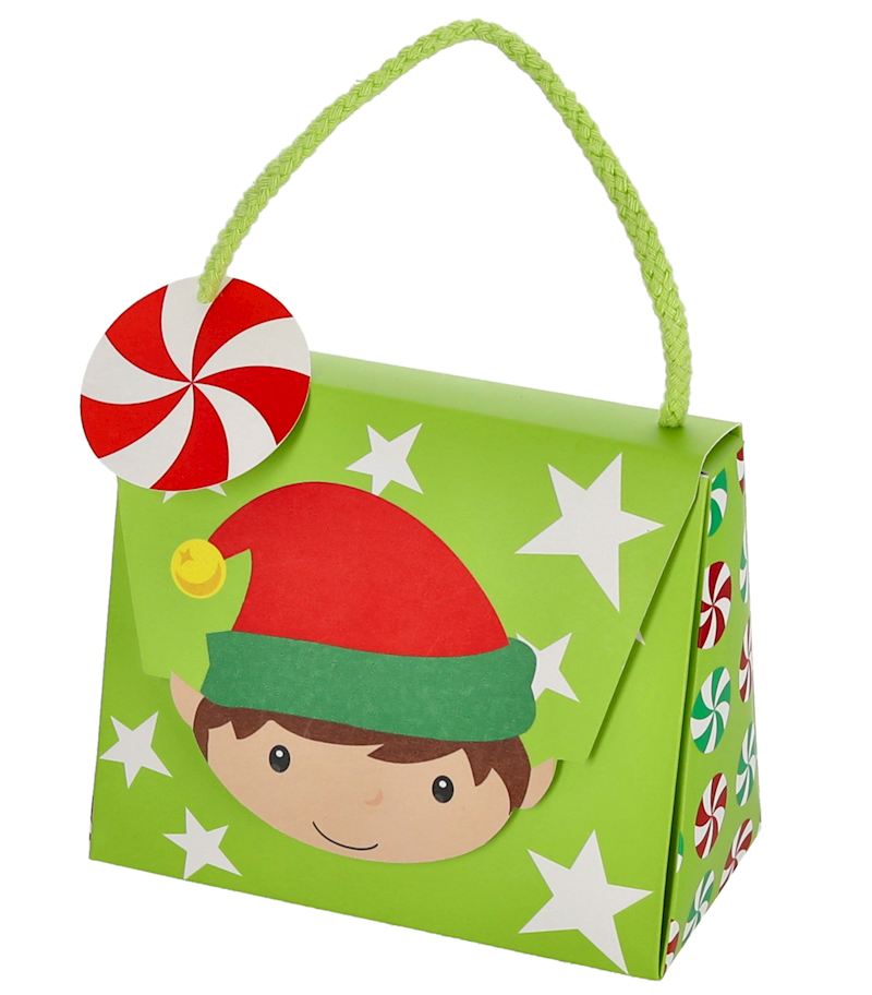 Geschenkbox Weihnachtself 13x11 cm