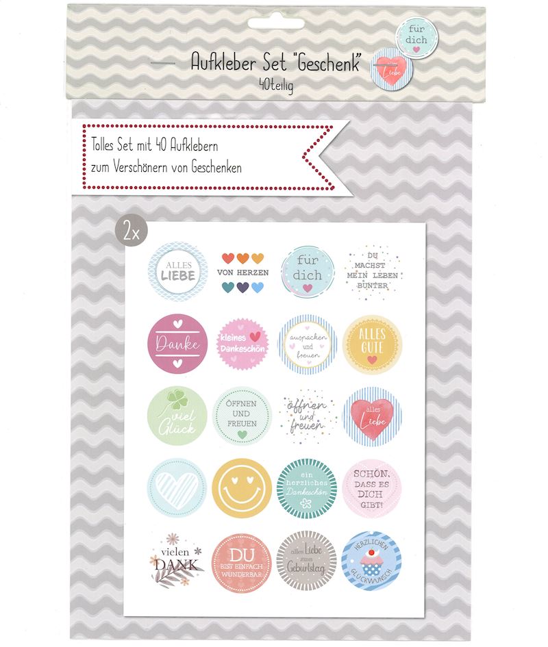 Aufkleber Set Geschenk 40 tlg 