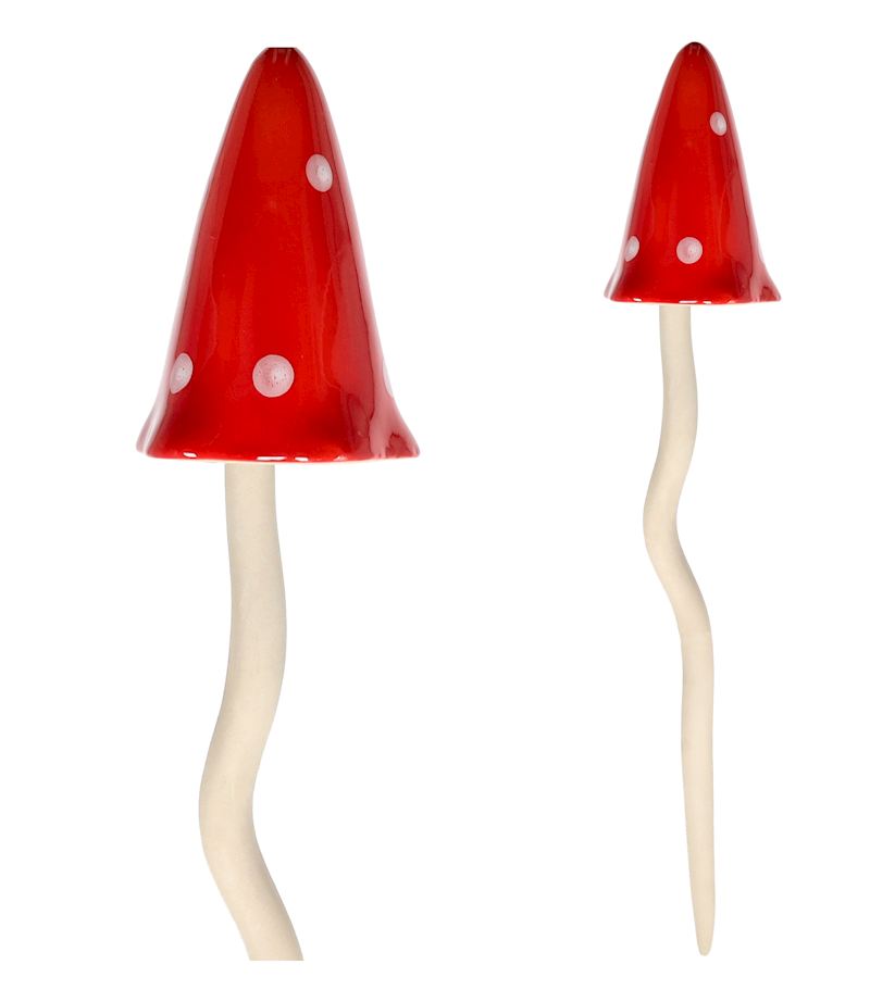 Gartenstecker Fliegenpilz 50cm Porzellan, mit Wackelkopf