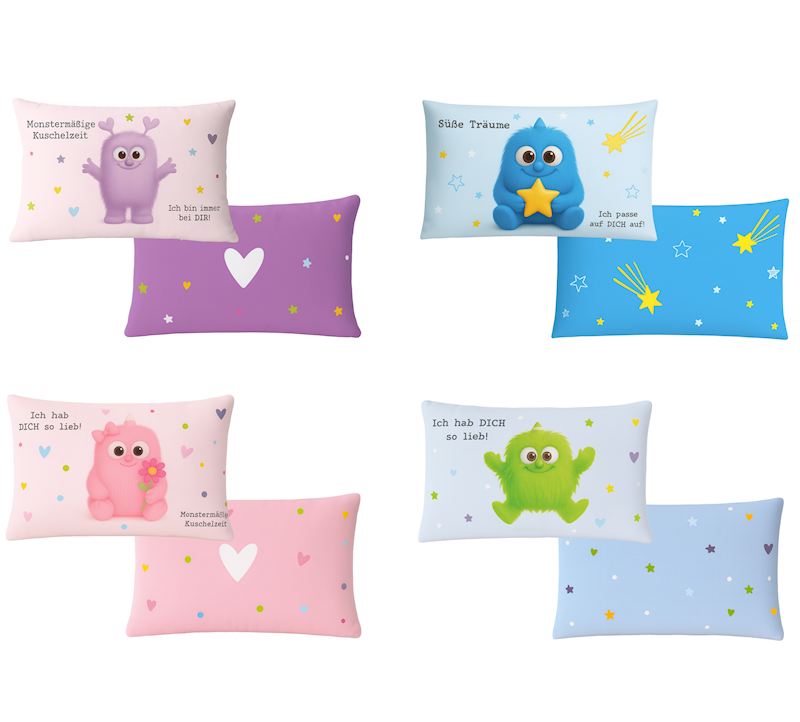 Kissen kleiner Mutmacher 40x25 cm 4 sort.