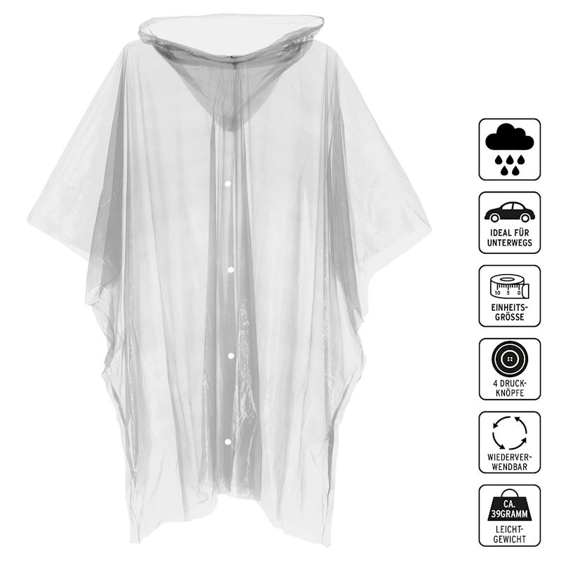 Regenponcho Mantel mit Knopf- leiste