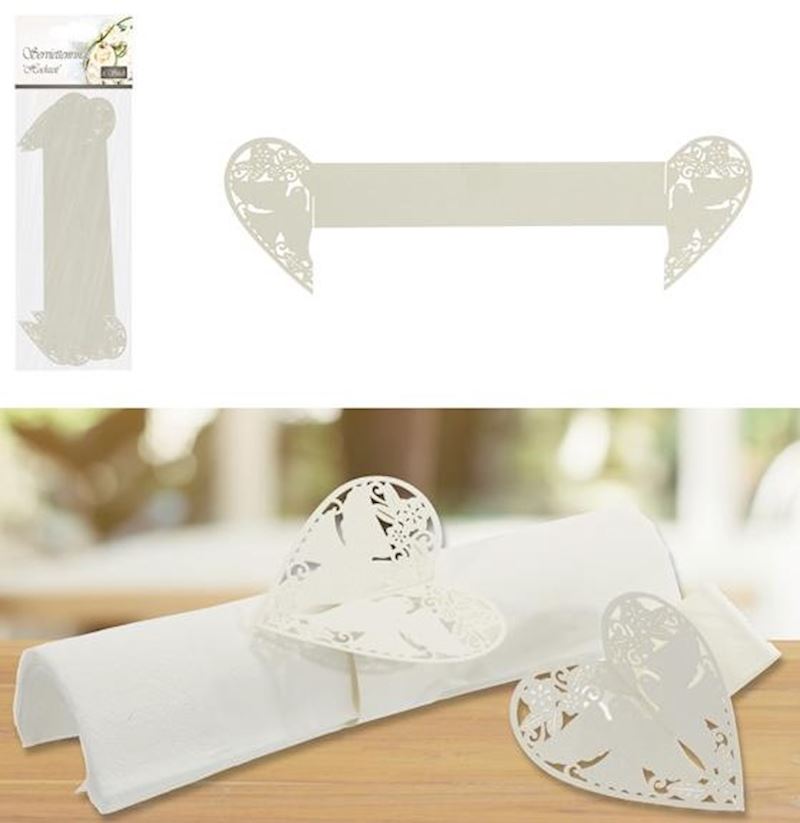 Serviettenringe für Hochzeit Papier faltbar 6er Set