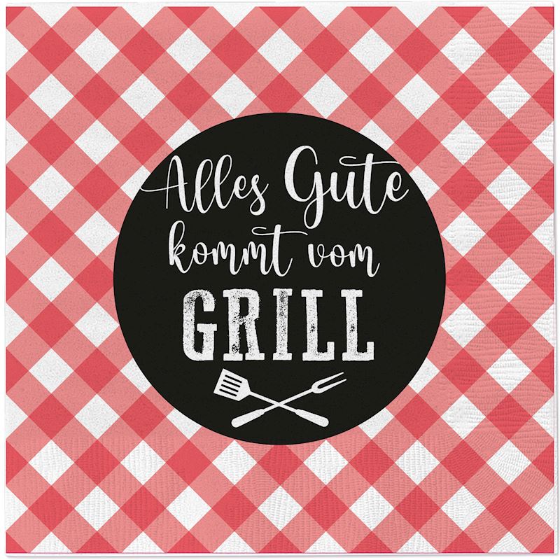 20 Serviettes BBQ 33x33 cm Alles Gute kommt vom Grill