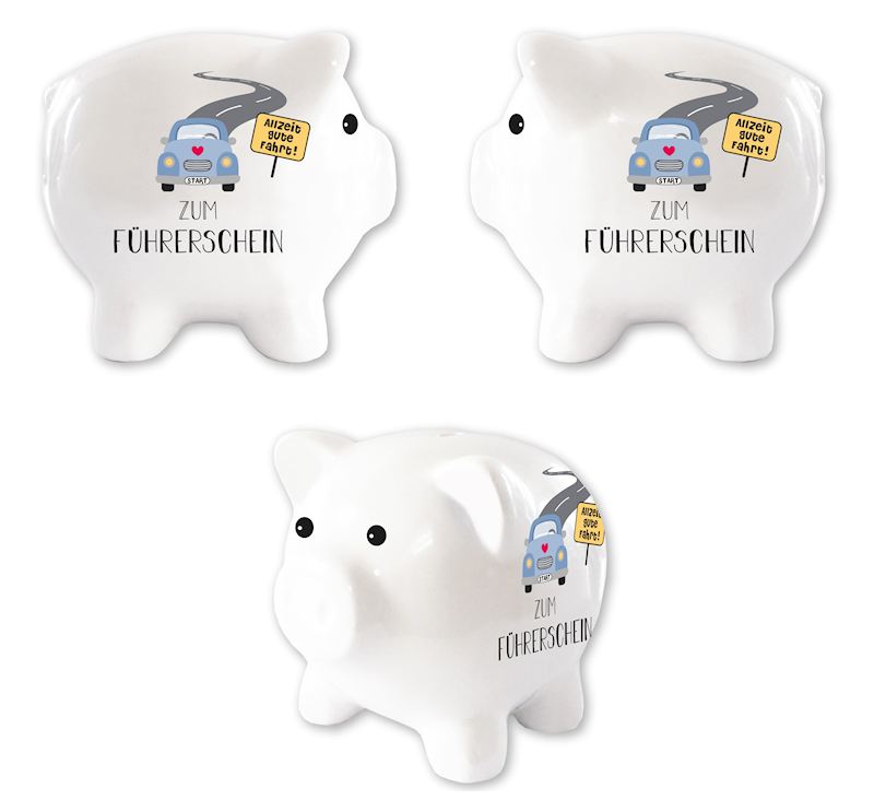 Sparschwein zum Führerschein 12 cm