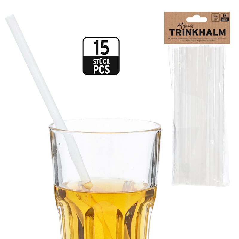 Paille transparent 15 pc 