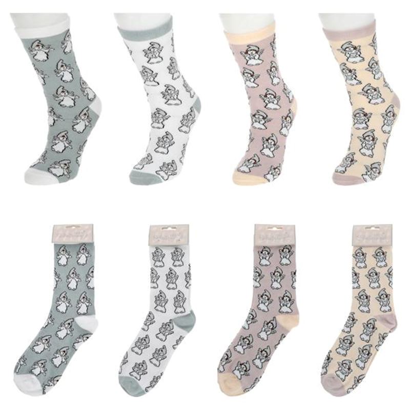 Damensocken Gr. 36-41 Schutzengel 4 Farben sort.