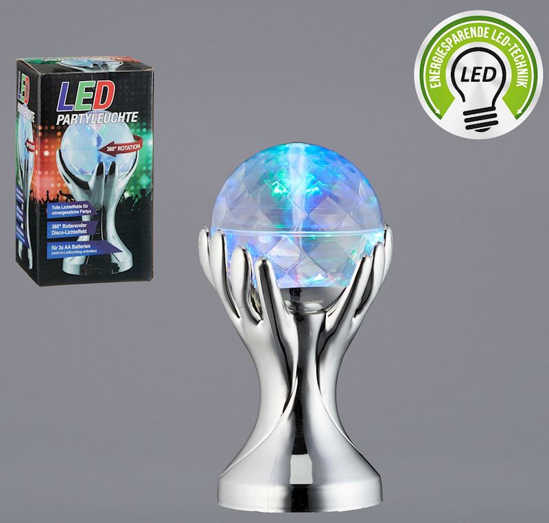 LED Partyleuchte Hände 20cm rotiert in bunten Farben