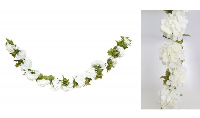 Guirlande hortensia blanc 220 cm