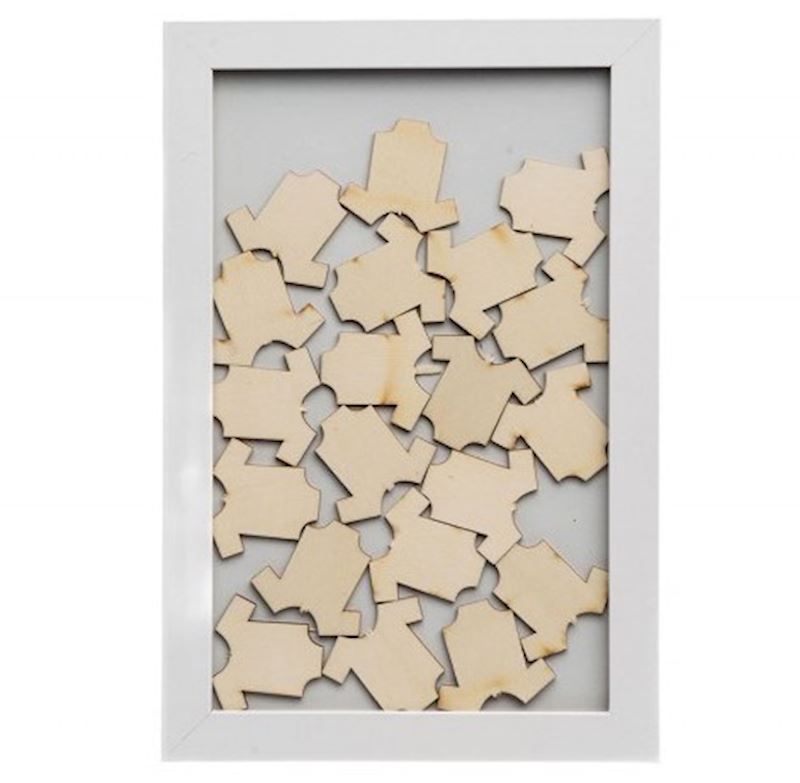 Holzrahmen weiss Baby Shower 20x30 cm