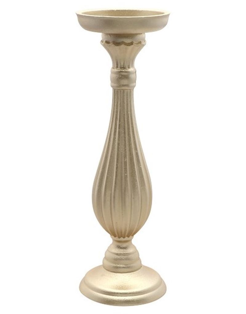 Kerzenhalter Holz gold 10.5x33.5 cm