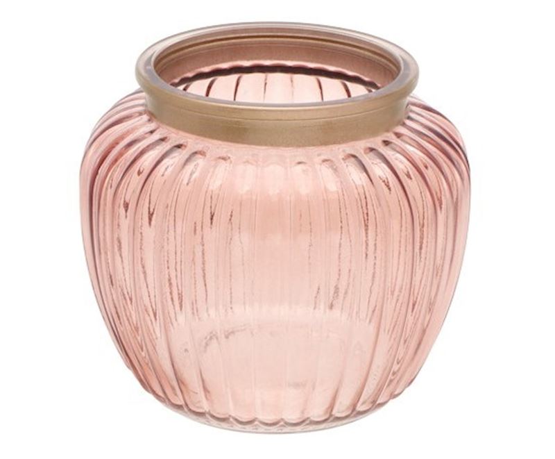 Vase/Windlichtglas rosa rosa 14.5x13 cm