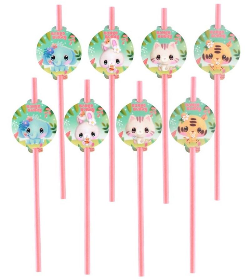 8 pailles + medaillons Bangoberry