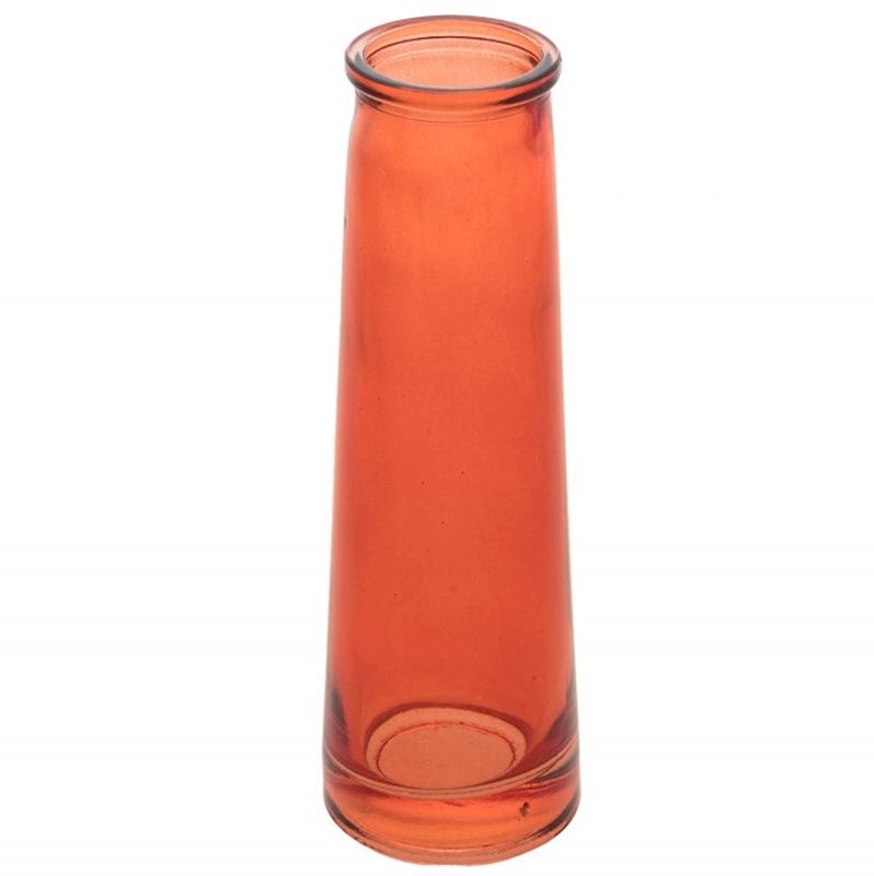 Vase aus Glas rot transparent 15 cm
