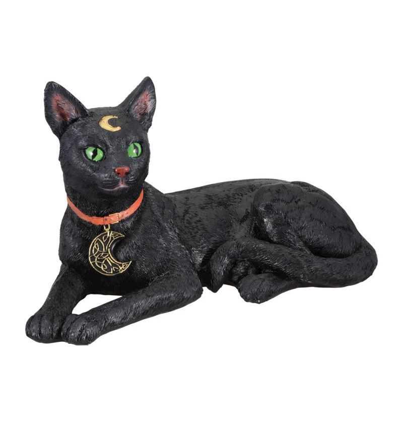 Schwarze Katze aus Polyresine 31x18x18 cm