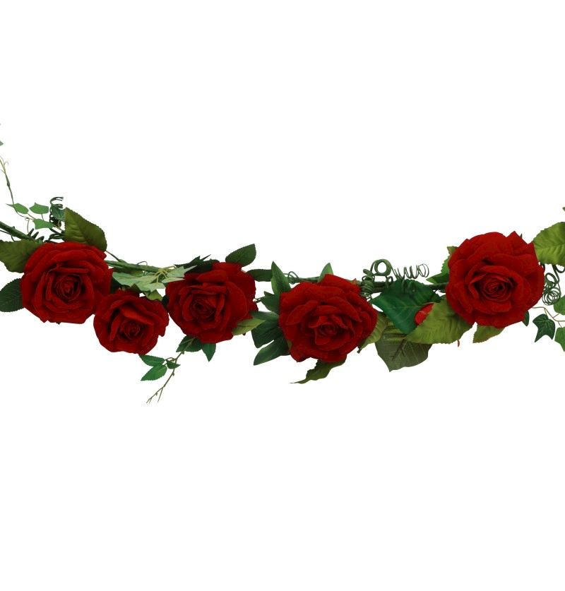 Tischdekoration Samt Rosen rot 20 cm x 2 m