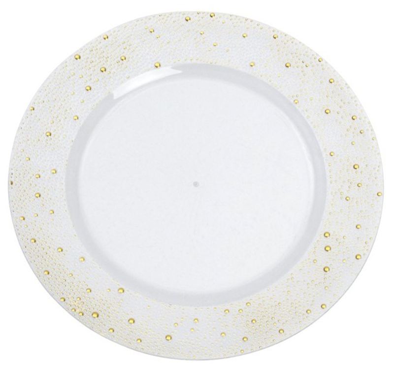 Platzteller transparent mit gold Rand 33 cm