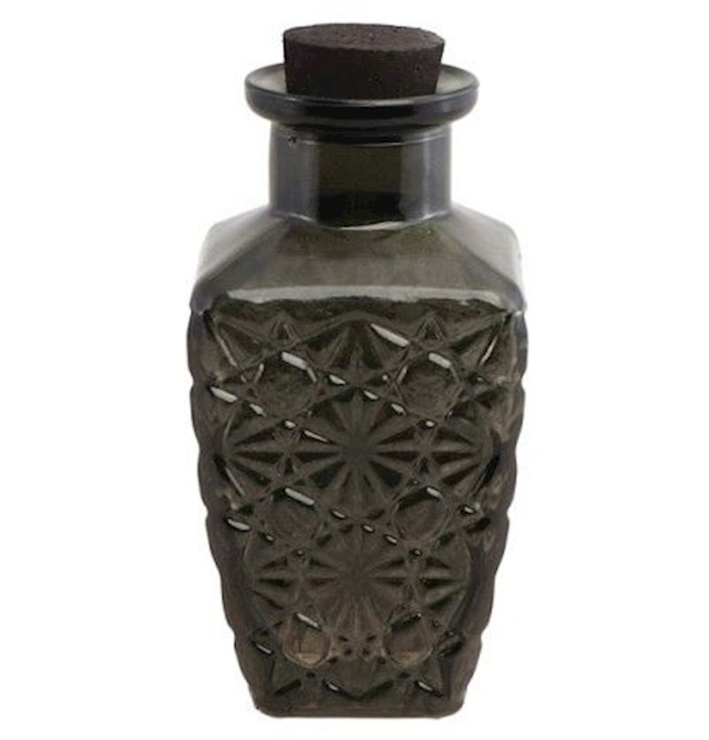 Fläschchen grün-schwarz 6.5x6.5x13.5 cm