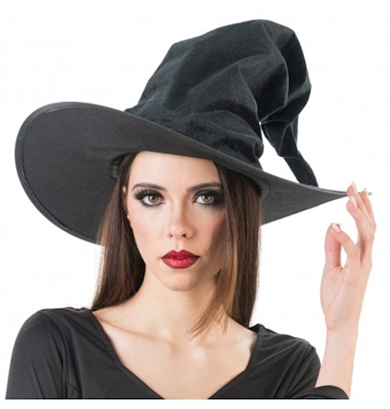 Hexenhut aus Samt schwarz 