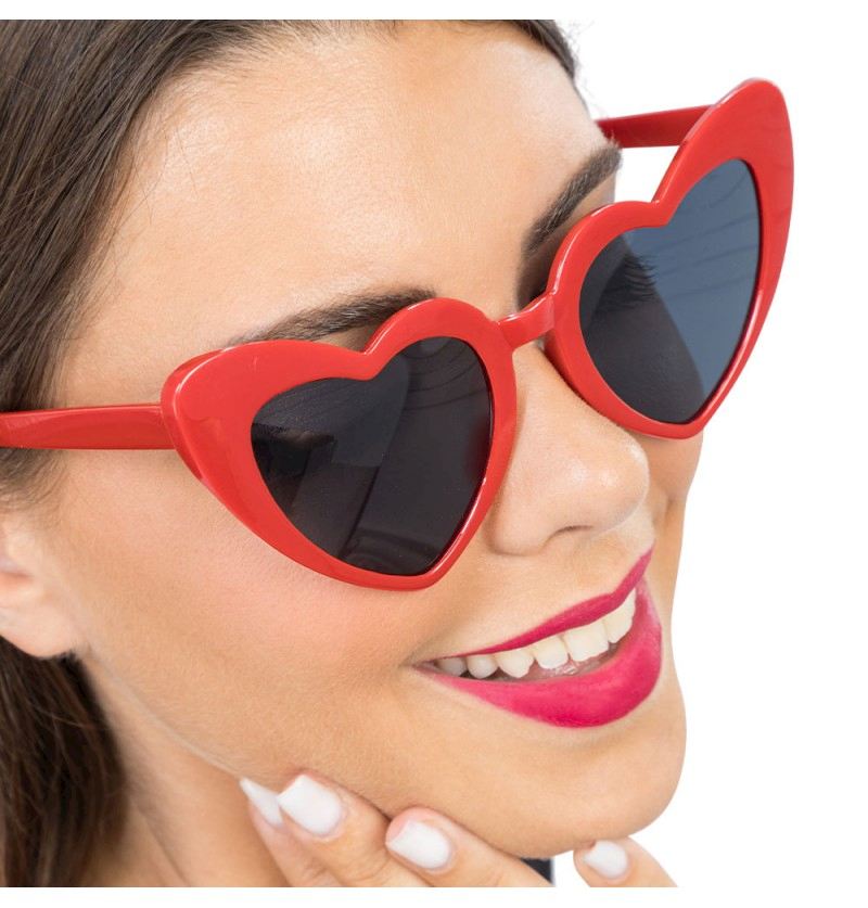 Partybrille Herz-Form rot 