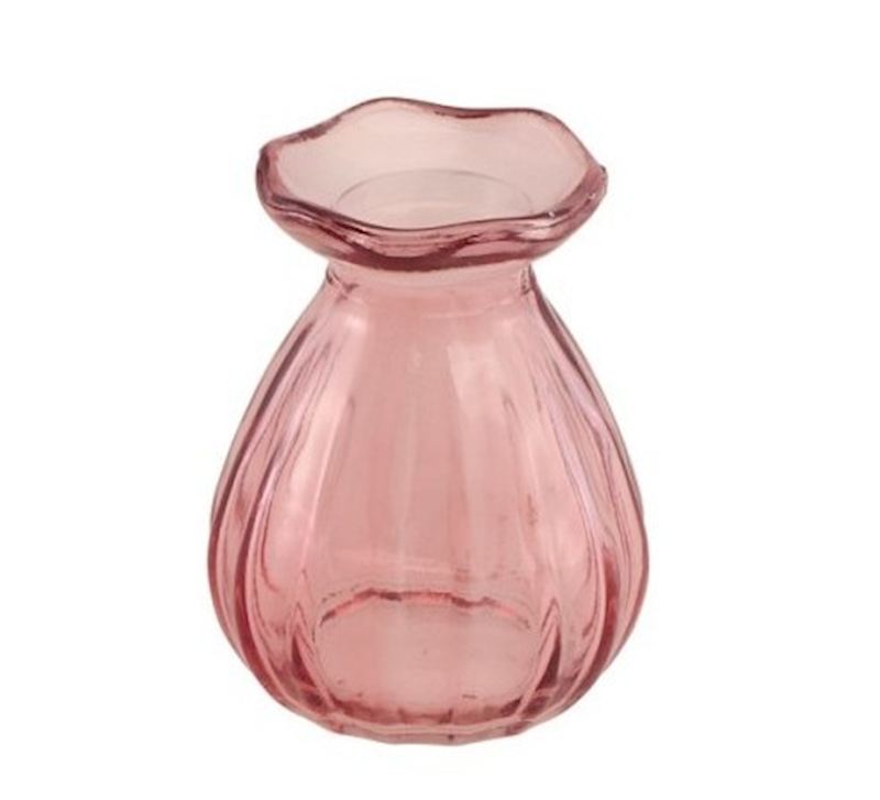 Glasvase Corolle rosa 7x9 cm