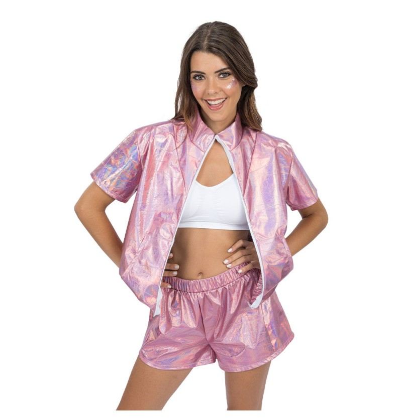 Kostüm Shorts und Jacke rosa Grösse M