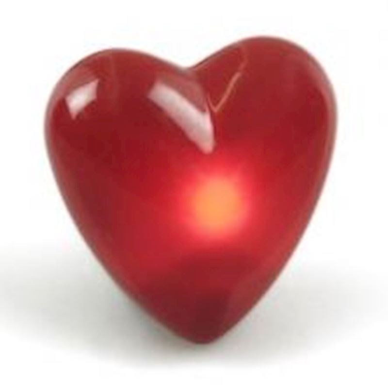 Brosche Herz mit Blinklicht 4 cm, inkl. Knopfbatterie