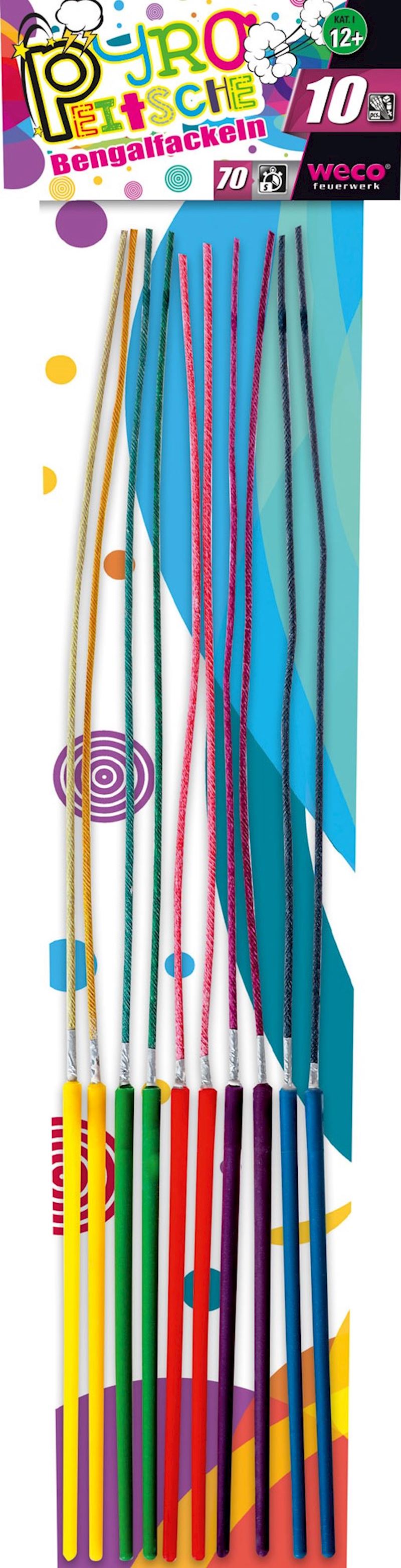 Feuerwerk Pyro Peitsche Farbige Leucht-Flammen Kat. 1