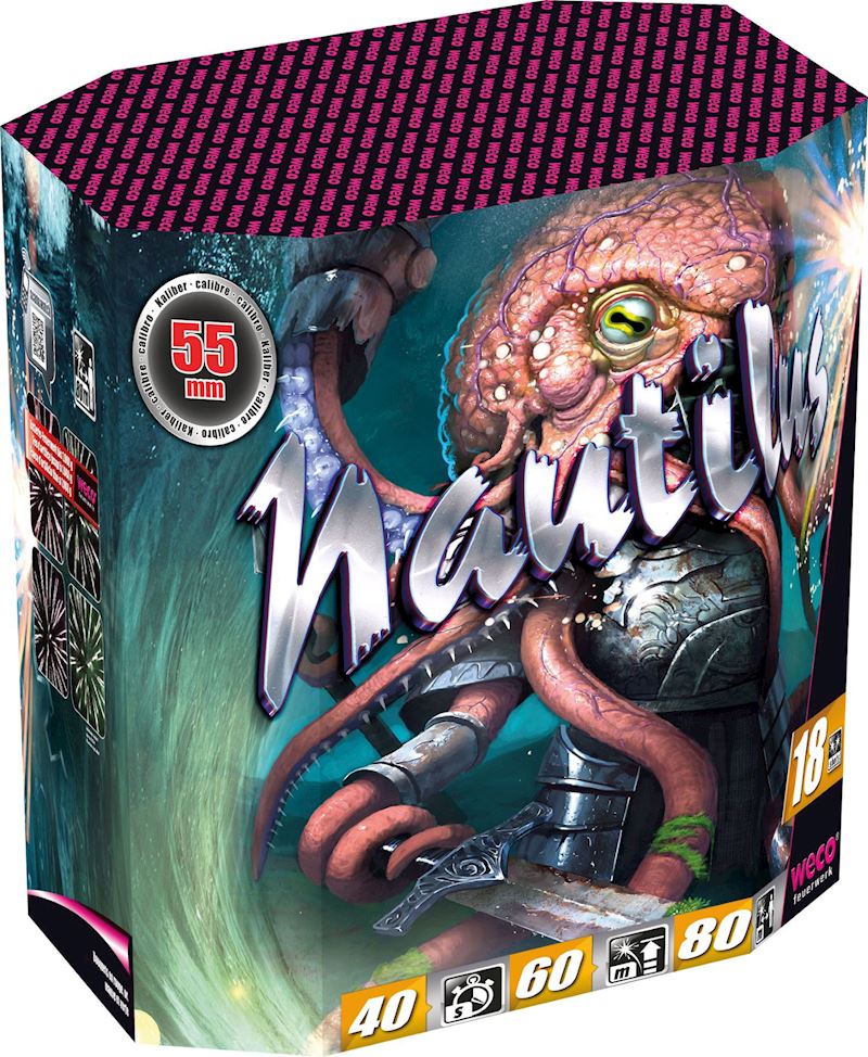 Batterie-Feuerwerk Nautilius 18 Schuss 40s Kat.3