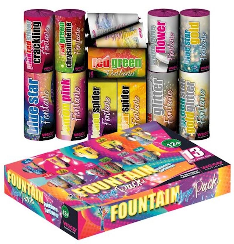 Fountain Mega Pack, Kat. 1, Fontänen-Sortiment 13 Stk.
