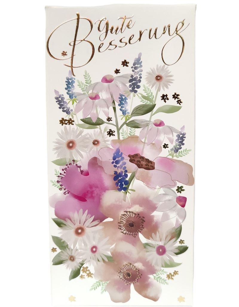 Schokoladentafel 100 g Gute Besserung 4D Blumen