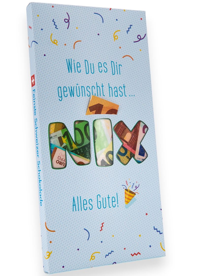 Schokoladentafel 100 g Nix wie Du es Dir gewüscht