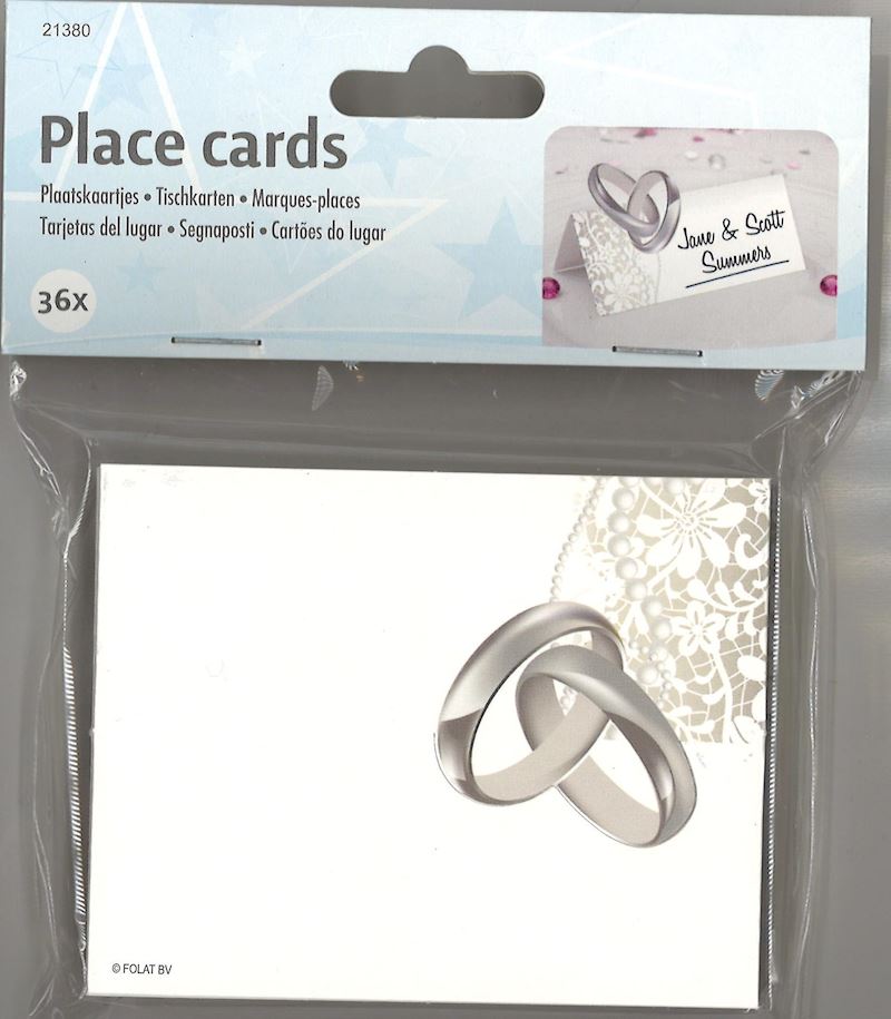 Tischkarten Hochzeit 36 Stk. 9.5x7.5cm mit Falz