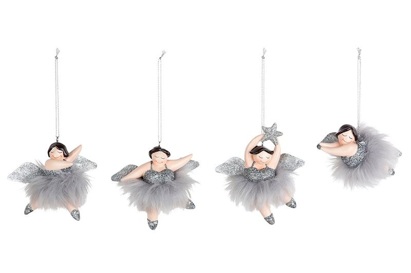 Deko Engel Betty grau 4-fach sort. 10 cm