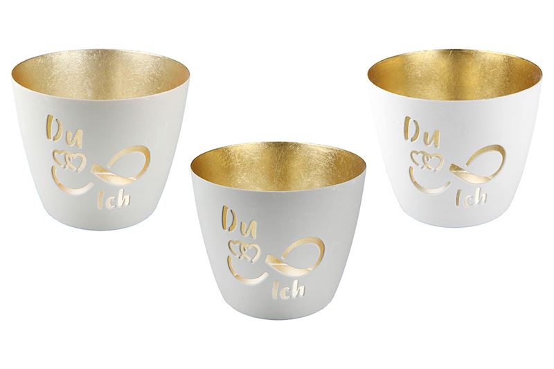 Bougie chaffe-plat en métal 3 ass 10 cm