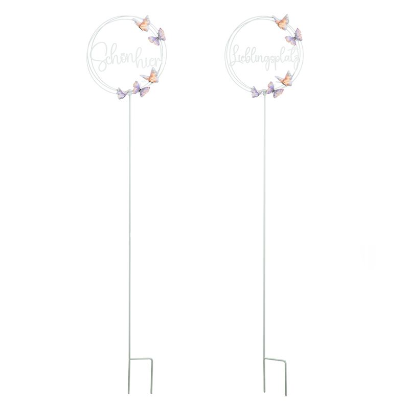 Friche de jardin ronde avec papillons et phrases allemand