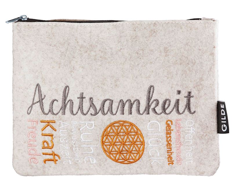 Tasche aus Filz rechteckig Achtsamkeit 15x20 cm